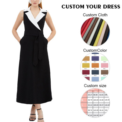 OEM dresses | Waist belt dress | sleeveless dresses | Business dresses | Black dresses