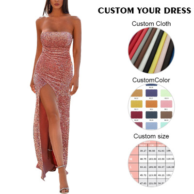 Custom dress | Pink dresses | Sheath dress | Beaded dresses | High split dress | Fashionable dresses