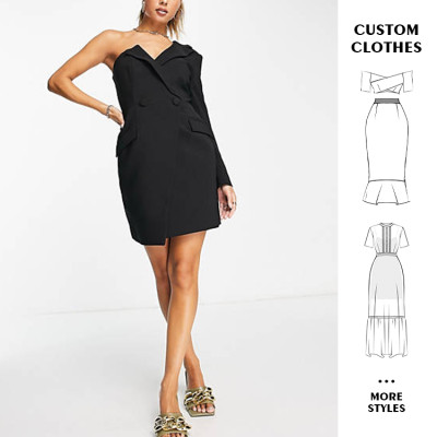 Custom dress | Business dresses | Long sleeve dress | One shoulder dress | High-quality dresses