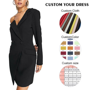 Custom dress | Business dresses | Long sleeve dress | One shoulder dress | High-quality dresses