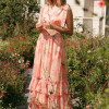 OEM dress | Pink dress | Maxi dresses | Floral prints dresses | Sweet dresses | Loose dresses