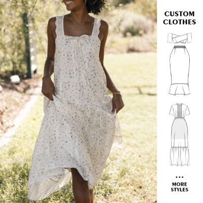 OEM dress | White dresses | Cotton dress | Sleeveless dress | Summer dress | Elegant dresses