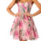 OEM dress | Short dress | High waisted dress | Floral print dress | Pink dress | Vintage dresses