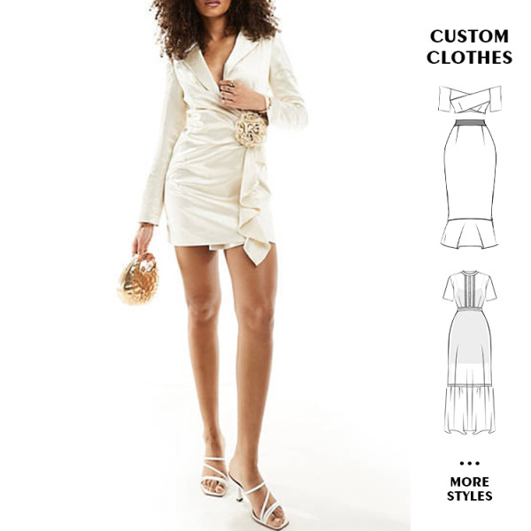 Custom dress | White business dress | Suit dresses | Simple elegant dress | Silk dress | Short dress