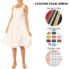 OEM dress | White sleeveless dress | Ruffled dresses | Drawstring dress | Cool dress | Simple dress