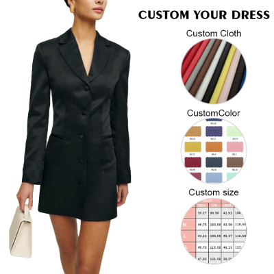 OEM dress | Long sleeve dress | V-neck dress | Elegant dress | Shorts dress | Waist adjustable dress