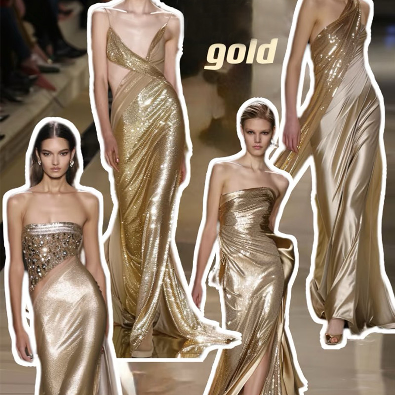 Custom women gold party dresses