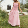 Apparel makers | High waist smocked dress | Tube top dress | French retro dress | Off shoulder dress