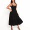 Loose-fit strapless dress | Classic black dress for women | Ruffled A-line dress | Clothing supplier
