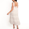 White lace mid-length dress | Cute summer dresses | Bohemian ruffle dress | Dresses manufacturer