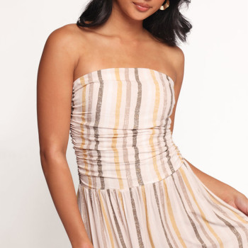 Strapless striped maxi dress | Bohemian sexy dress | Soft cotton dress | Custom women dress factory