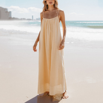 Minimalist strapless dress | Loose linen summer dress | Sleeveless bohemian dress | Apparel supplier