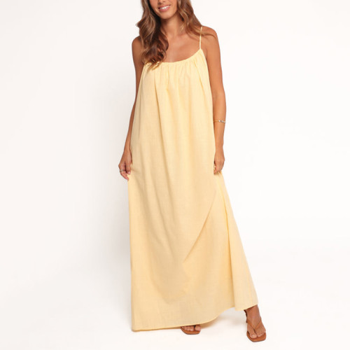 Minimalist strapless dress | Loose linen summer dress | Sleeveless bohemian dress | Apparel supplier