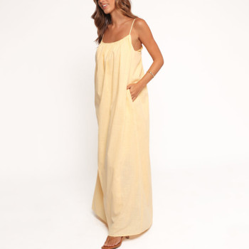 Minimalist strapless dress | Loose linen summer dress | Sleeveless bohemian dress | Apparel supplier