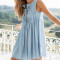 Baby blue pleated A-line dress | Mini sundress | Korean-style pink girl's skirt | Dress manufacturer