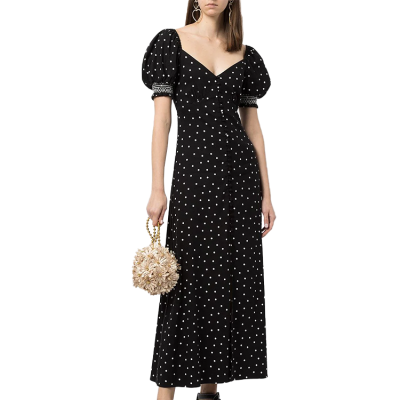 OEM dress | ladies floral max dress | deep V neck dress | elegant customized women vacation dress