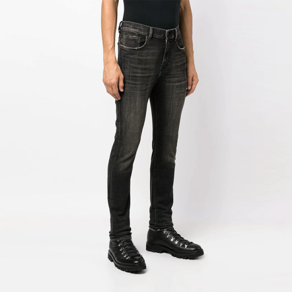 custom fashion skinny denim jeans mens slim fit black jean pants for men