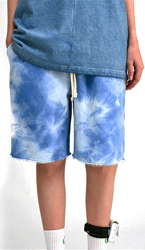 Hot Sales Tie Dye Sweat Men's Shorts  |Custom Men's  Blank 100% Cotton French Terry  Shorts|   Tie Dye Sweat Shorts in stock