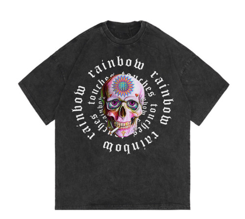 Men's T shirts manufacturer Custom Logo And Private Label| High Street Men's T shirts manufacturer |New Skull printing Men's T-shirt In stock