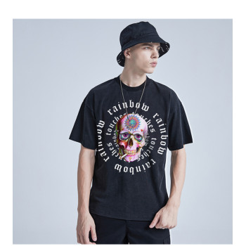 Men's T shirts manufacturer Custom Logo And Private Label| High Street Men's T shirts manufacturer |New Skull printing Men's T-shirt In stock