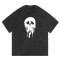 Custom Unisex Acid Washed T Shirt| Vintage Unisex High Street Black Skull Pattern| Men Oversize Street Fashion| Men Graphic Tee