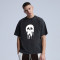 Custom Unisex Acid Washed T Shirt| Vintage Unisex High Street Black Skull Pattern| Men Oversize Street Fashion| Men Graphic Tee