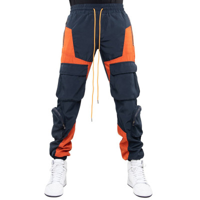 Men New Banded Sports Pants Multi Pocket Splicing And Color Matching Micro Elastic Cargo Pants Superior Quality
