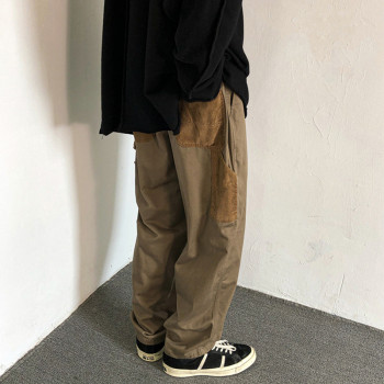 New Men's Cargo Pants Fashion Leisure Sports Wide Leg Style Pants Men Loose Straight Casual Trousers Men