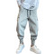 Brand Men's Casual Sports Pants Fashion Bind feet Button Outdoors Men Elastic Zipper Bunched Foot Trousers