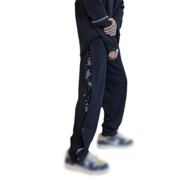 Fashion Classic Brand Men's High Street Cargo Pants Casual Pocket Design Trousers Loose High Street Style Bandana Pattern Overalls