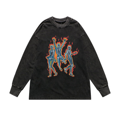 Custom's Acid Wash Sweatshirt Manufacturing | 100 Cotton Men's Oversized Sweatshirt in Stock | Hot Selling Screen Printing Sweatshirt