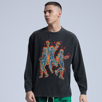 Custom's Acid Wash Sweatshirt Manufacturing | 100 Cotton Men's Oversized Sweatshirt in Stock | Hot Selling Screen Printing Sweatshirt