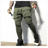 Sports Men Stretch Tights Sweat Pants|Absorbing And Breathable Fitness Casual Multi Pocket Stitching Cargo Pants Mens