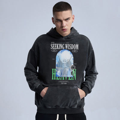 Mens Wash Hoodie Manufacturing| 2022 New Design Graphic Acid Wash Hoodie In Stock| 100% Cotton Terry Hoodie from Rainbow Touches