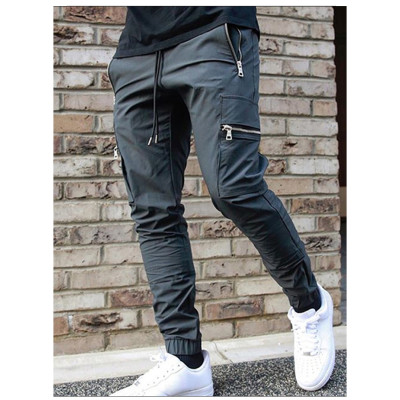 Custom Men's Track Pants| Hot Sale Sports Elastic Joggers|  Custom Causal Zipper Pockets Trackpanst