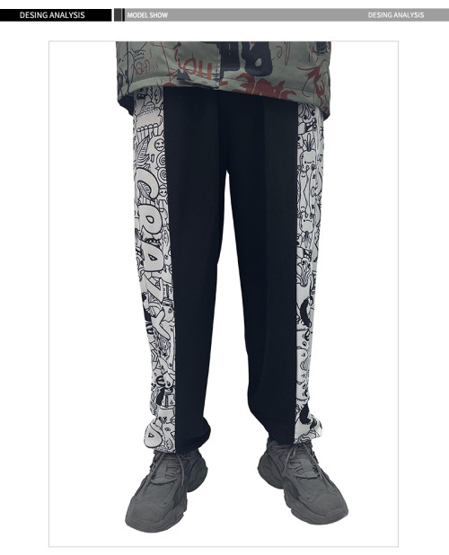 Pants New Brand Mens Outdoor Sport Pants Pocket Men's Graffiti Elastic Pants Running Men's Casual Trousers