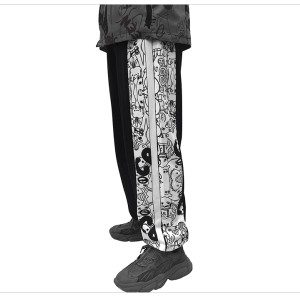 Pants New Brand Mens Outdoor Sport Pants Pocket Men's Graffiti Elastic Pants Running Men's Casual Trousers