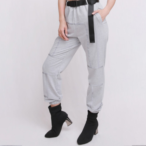 Custom Women Hip Hop Fashion Mistigris Trousers Casual Stretchy Gray Sport Pant Street Dance Pant