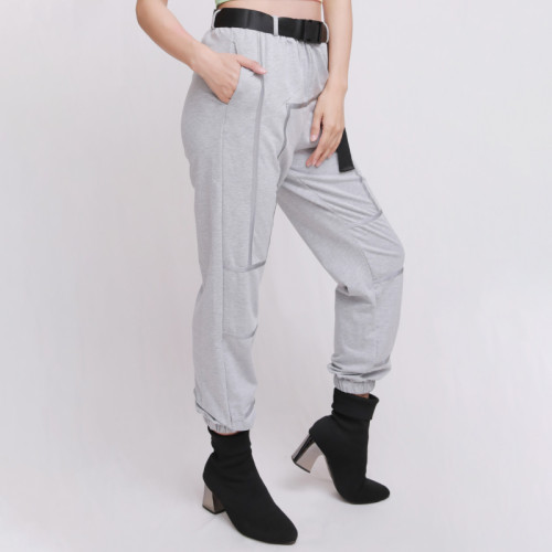 Custom Hip Pop Women Cargo Pants| New Fashion Mistigris Trousers| Casual Stretchy Gray Pant
