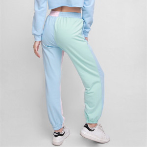 Custom Women Casual Pants| Mix Color Contrast Trousers| Middle Waist High Street Sweatpant