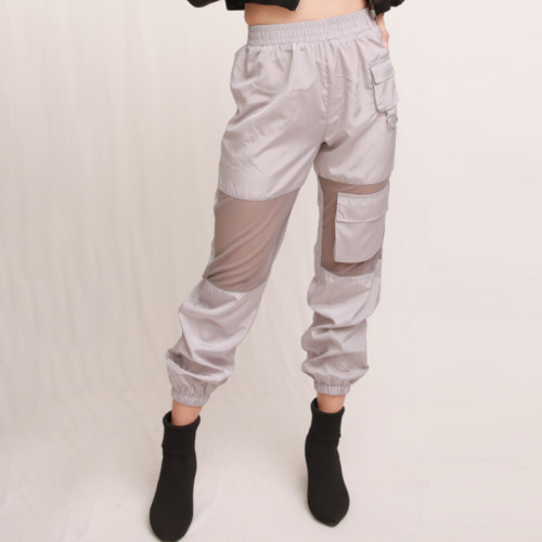 Custom Women Stretchy Characteristic Gauzy Trousers Gray Fashion High  Street Pant Dance Casual Sport Pant, Custom Women's Trousers