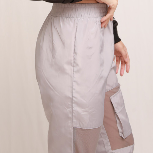 Custom Women Stretchy Characteristic Gauzy Trousers Gray Fashion High Street Pant  Dance Casual Sport Pant