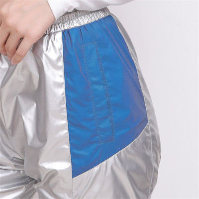 Custom High Street Women Pants|Silver Reflective Design Trousers| Custom Contrast Casual Mistigris Pant