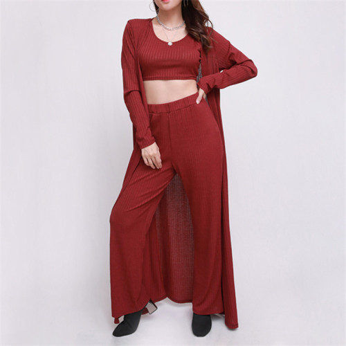 Custom Women's Sweatshirts Three Piece Sets|In Shore Long Sleeve Three Piece Sets|Wholesale Knit Three Piece Sets