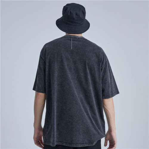 Men's Acid Wash T-shirts Manufacturing| Custom Men's 100%Cotton T shirt | 2022 New Design Direct Injection Print Graphic T Shirts For Men