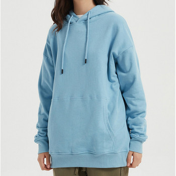 Custom Women Fleece Hoodie Solid Color Oversized Hoodie Loose Cotton Pullover