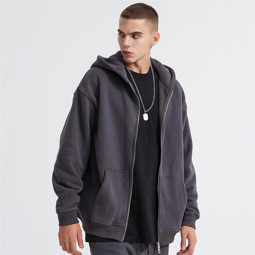 Custom Men's Zipper Hoodies Coat| Long Sleeve Cotton Hoodies In Stock|Wholesale Spring And Autumn Hoodies