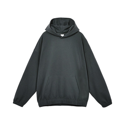 Custom Men Trendy Waffle Hoodie High Street Pure Color Men's Hoodie Fashion Loose Casual Hoodie