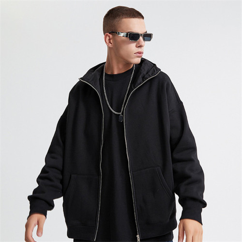 Custom Men's Long Sleeved Zipper Hoodies Coat|In Store Unisex Cotton Hoodies|Wholesale Spring And Autumn Hoodies Coat