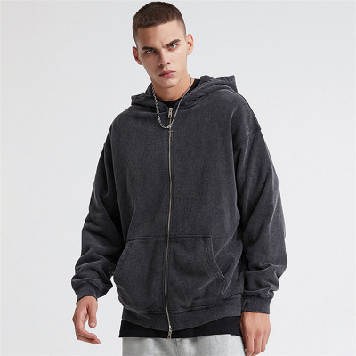 Custom High Street Fashion Zipper Hoodies|In Store Retro Men's Hoodies|Wholesale Long Sleeve Cotton Hoodies